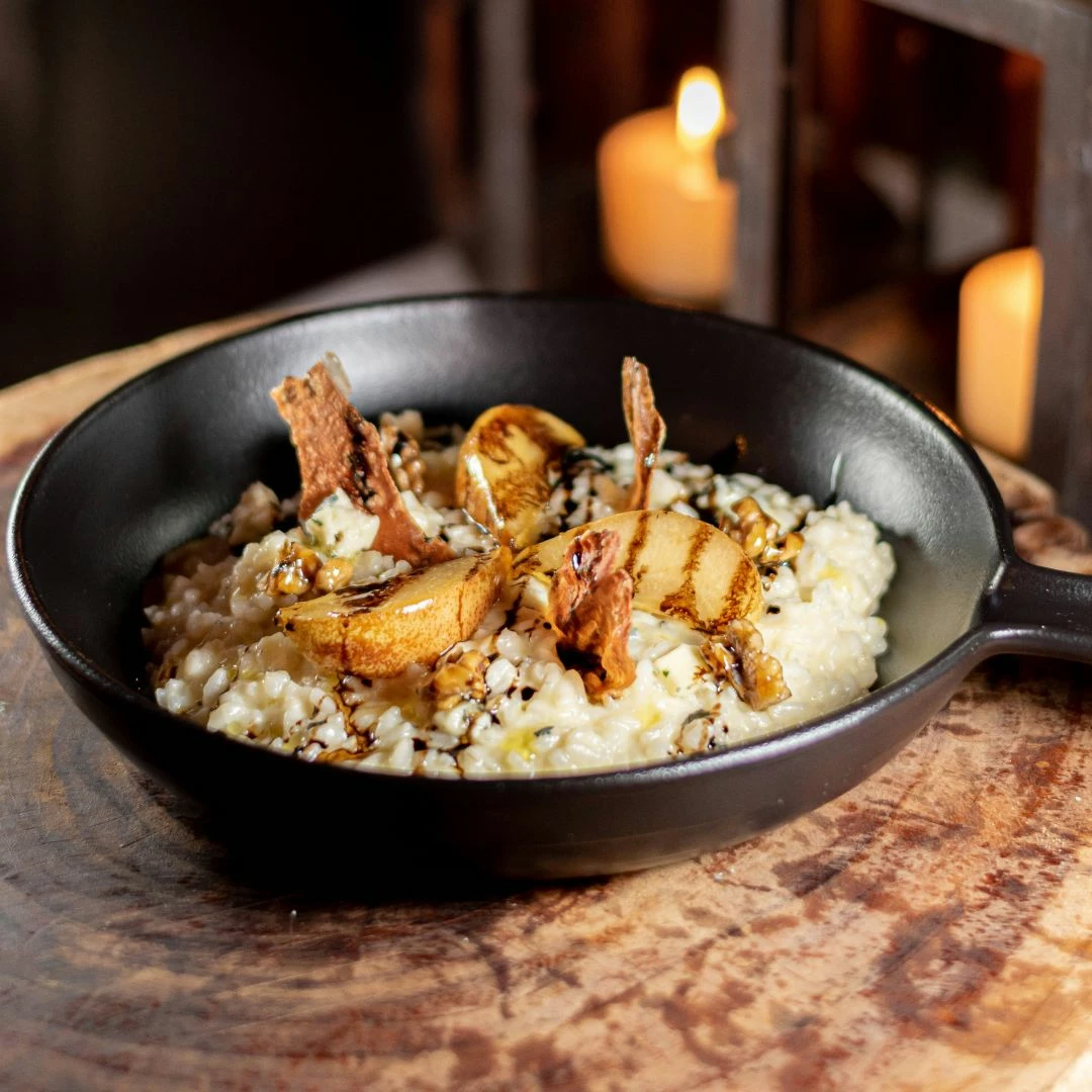 Risotto Gorgonzola mit Birnen und Baumnüssen